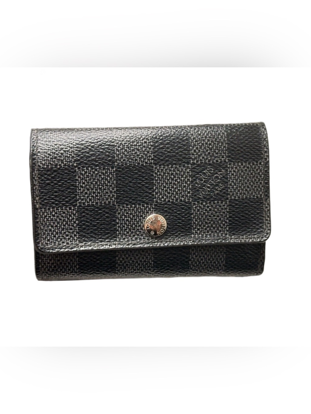 Authentic Louis Vuitton Multicles 6 Key holder ft black and grey Damier graphite